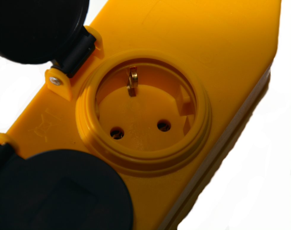 Przedłużacz gumowy H07RN-F 3×1,5 mm ROZGAŁĘŹNIK SCHUKO żółty 15m