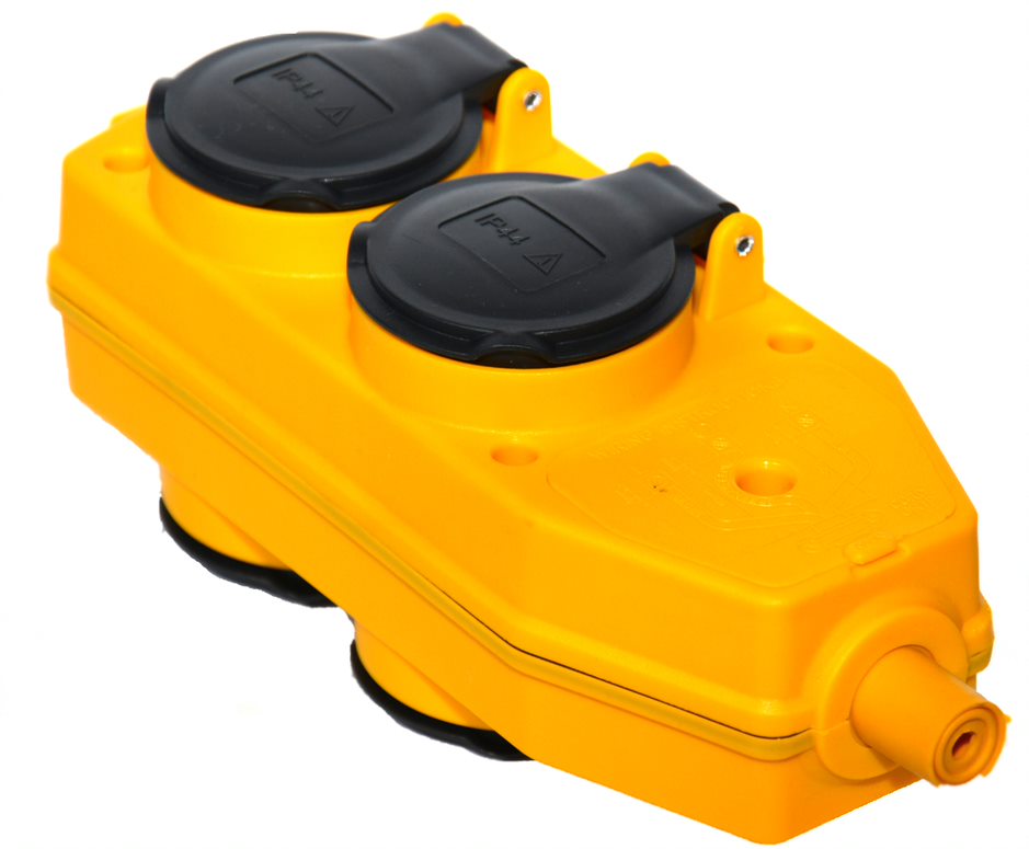 Przedłużacz gumowy H07RN-F 3×1,5 mm ROZGAŁĘŹNIK SCHUKO żółty 2m