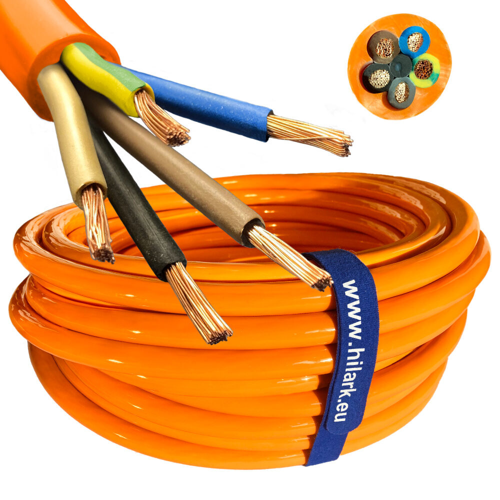 Kabel przewód PUR H07BQ-F 5×4 mm² pomarańczowy 10m