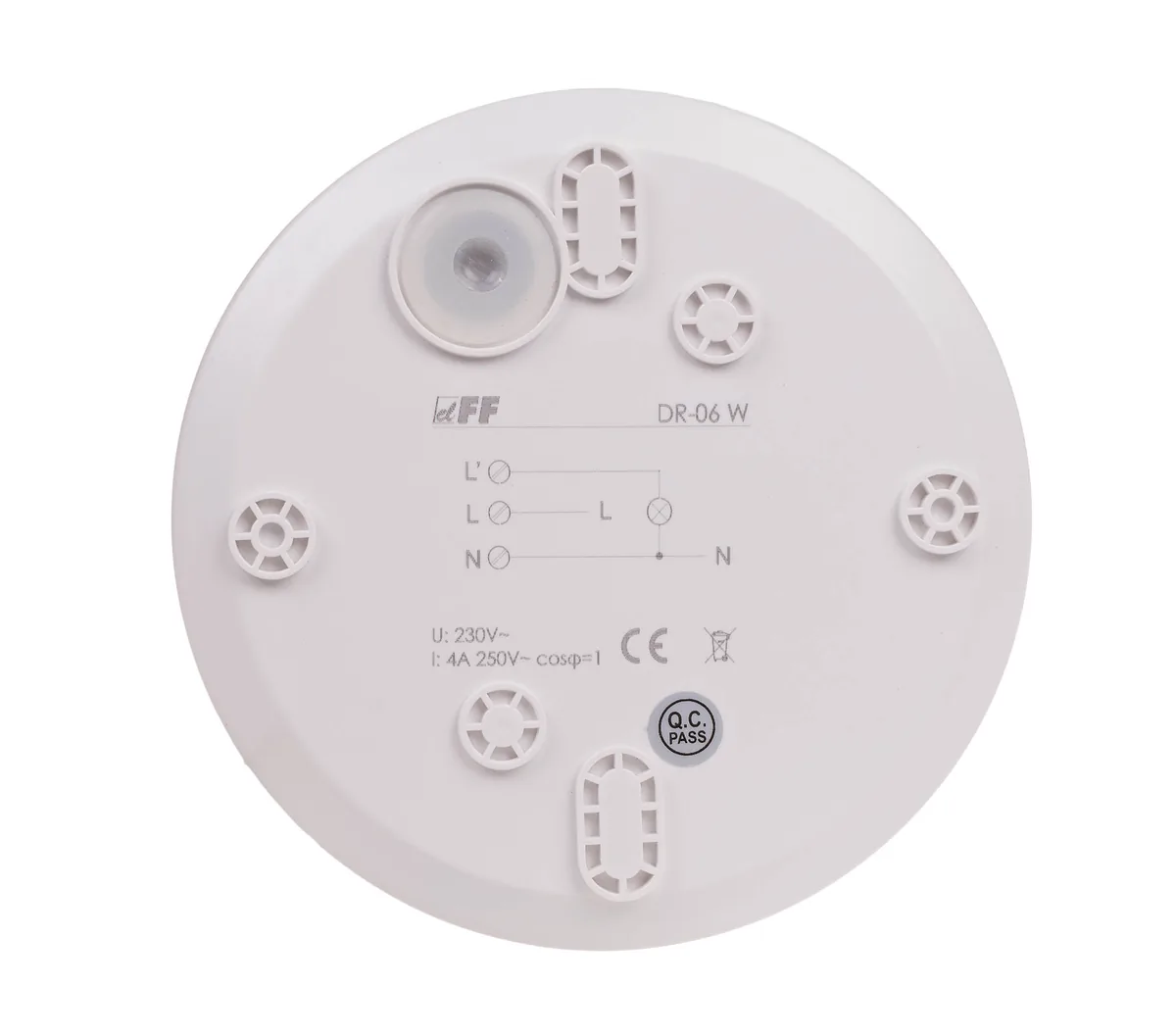 DR-06W Biały Czujnik Ruchu NT Sufitowy 360ST 5M 3S-12MIN 10-2000LX 400/800W IP40 230V AC