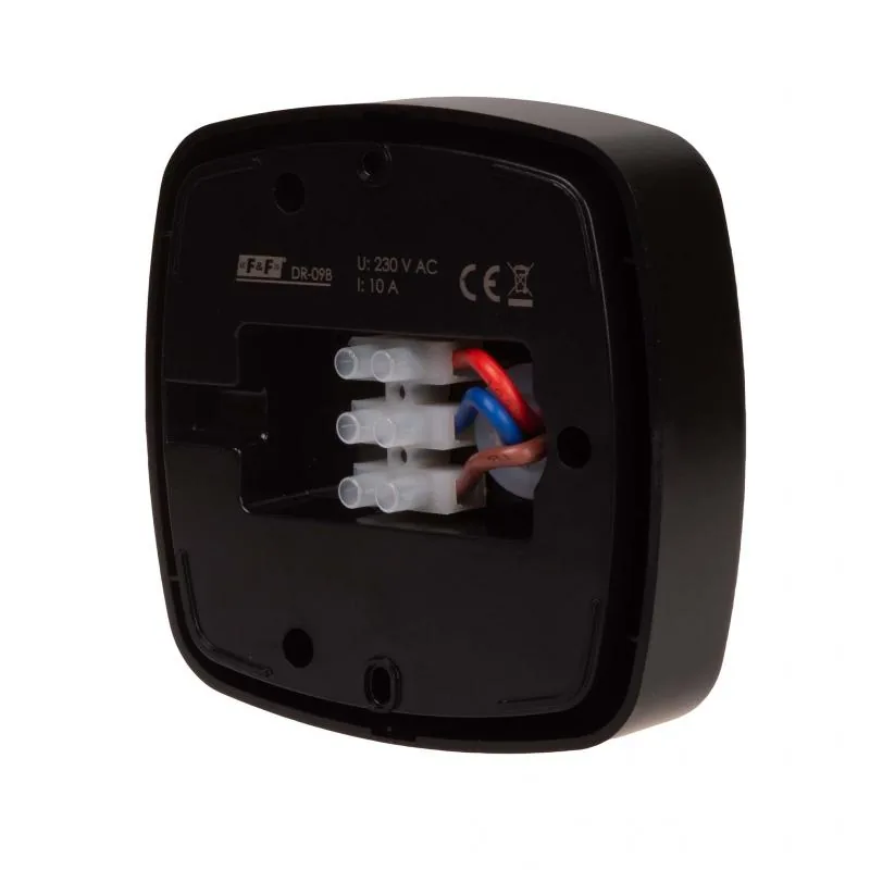 DR-09B Czujnik Ruchu PIR z Funkcją Obecności Sufitowy 360° 10A 230V Czarny