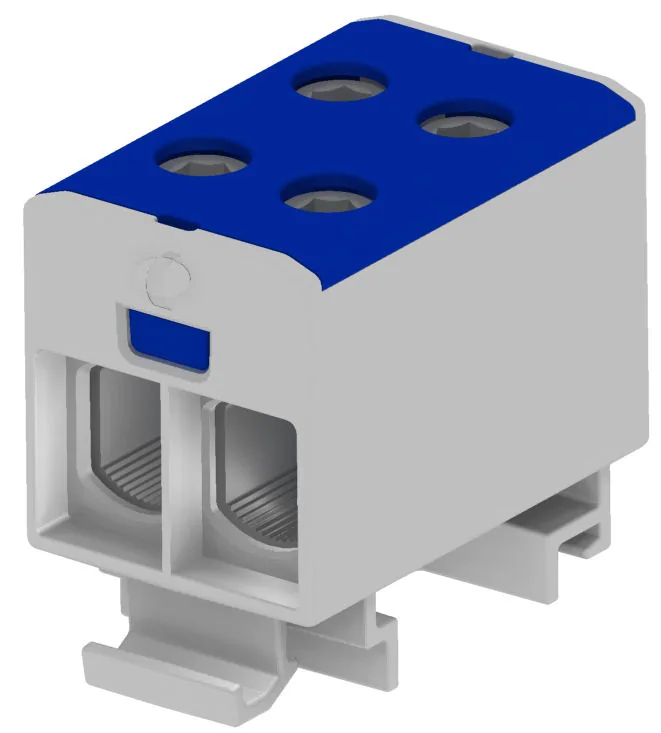 Złączka Szynowa Przelotowa 2X Al/cu 1.5-50.0MM2 1000V AC/1500V DC Zacisk Uniwersalny Niebieski
