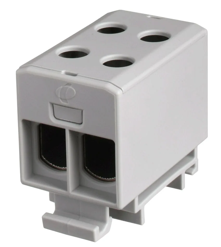 Złączka Szynowa Przelotowa 2X Al/cu 1.5-50.0MM2 1000V AC/1500V DC Zacisk Uniwersalny Szary
