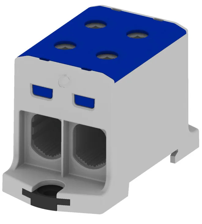 Złączka Szynowa Przelotowa 2X Al/cu 6.0-95.0MM2 1000V AC/1500V DC Zacisk Uniwersalny Niebieski